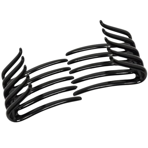 Parcelona French Crab Interlocking Glossy Black Medium 2 1/4