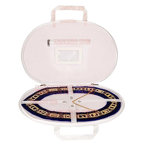 Image of Masonic Regalia White Chain Collar Case with Soft Padded Lining