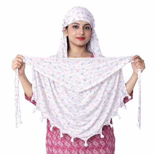 Image of HYLOL Pure Cotton Innovative Stylish Printed Pattern Fancy Scarf With Sun Protection Cover Face Cotton Mask for Women's and Girls