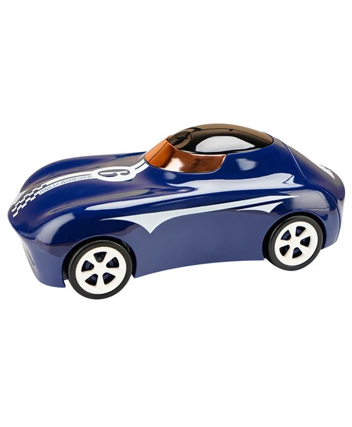 Image of Cots and Cuddles Sports Car Shape Tritan Material 280ml Leak Proof Sipper Water Bottle for Kids (Navy Blue)