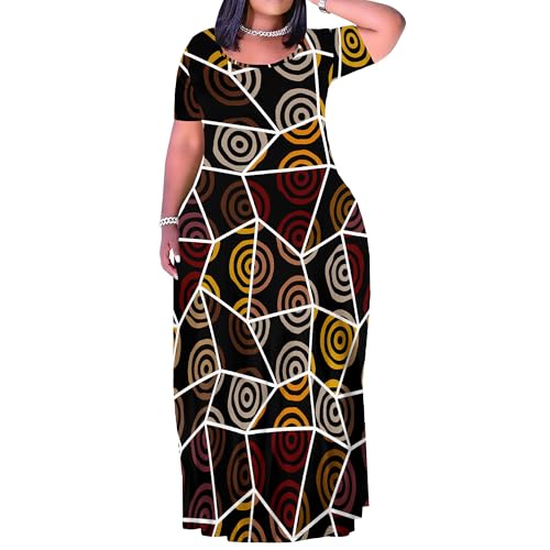 Image of PinkPatty Plus Size Maxi Dress for Women Summer Casual Short Sleeve Tshirt Dresses with Pockets (XL-6XL)