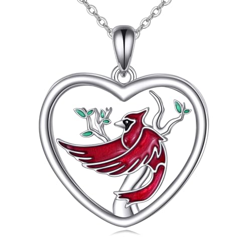 Collier oiseau Cardinal rouge, bijou d'amour raffiné