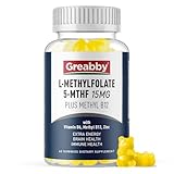 L Methylfolate Gummies, 5MTHF 15 mg with Methyl B12 1000mcg, Methyl Folate Gummies Supplement, Active Form, MTHFR-Friendly, Brain Health & Immune Support, Sugar Free, 60 Gummies