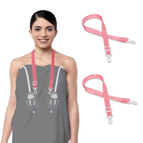 Image of Shower Lanyard for Mastectomy Drain Holder with Hook 2PCS Quick Dry JP Drain Holders for After Breast Surgery Skin Friendly Drain Holder After Tummy Tuck Adjustable Mastectomy Recovery Supplies Pink