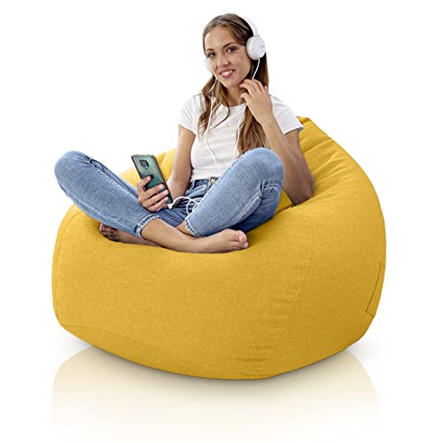 Pouf Poltrona Sacco Grande Blu Cobalto con Zip 140 x 180 cm Fuzzy