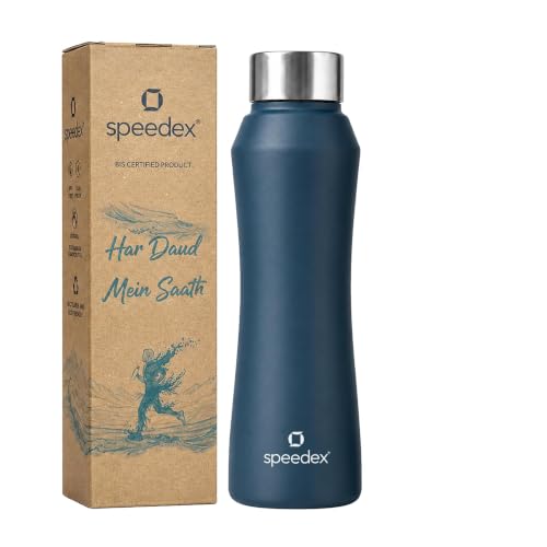 Image of Speedex Stainless Steel Water Bottle 1 Ltr, Leak Proof Screw Cap, BIS Approved 1000 ml Metal Bottle For Daily, Office, School, Gym, Travel Use for Men, Women, Kids, Adults, Teal Blue, Set of 1