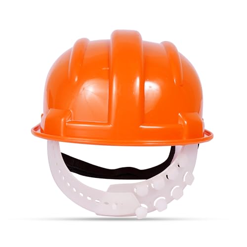 Image of Aktion AK H01 WHT Safety Helmets Nape Type, Color: Orange, Pack of 10, IS 2925:1984
