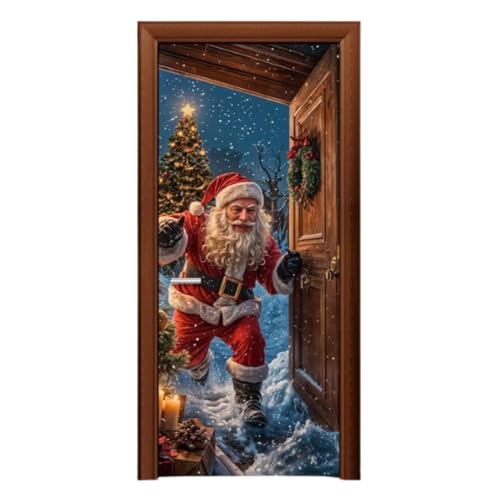 Capa Decorativa para Portas com Temas Natalinos Estampa Sublimada com Arte Exclusiva a Magia do Nata