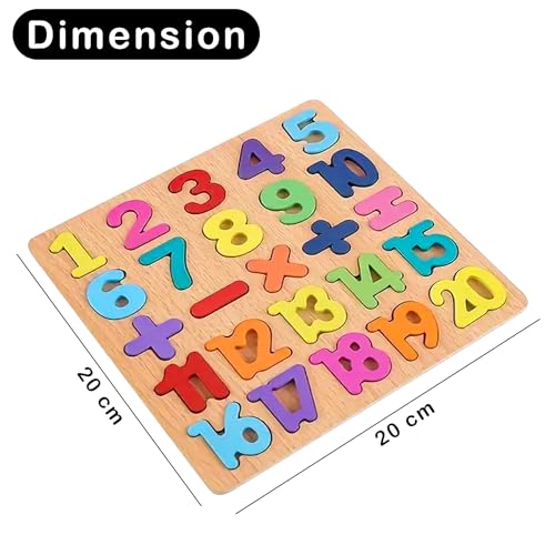 Image of WISHKEY Wooden 3D Capital Alphabets and Number Board Puzzle and Educational Puzzles for Early Learning, Non-Toxic, Colorful Toy, Montessori Toy for Pre-Schooler Kids, Multicolor (Pack of 2)
