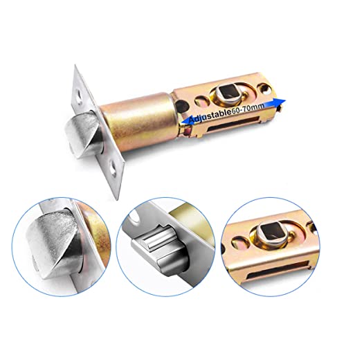 Qrity Mortice Door Bolts, 70/60mm Adjustable Latch, Tubular Latch Door