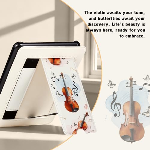 Image of CoBak Lightweight Stand Cute Case for 7 inch Kindle Paperwhite 12th Gen 2024 and Kindle Colorsoft with Right Hand Strap - Compatible with iPhone MagSafe, for Samsung /Anker Wireless Charging Pads