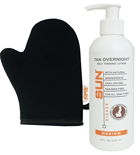 Sun Laboratories Tan Overnight Self Tanning Lotion 8 oz with Mitt