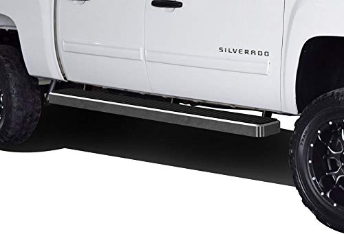 APS (Silver 6in 304 Stainless Steel Running Boards Nerf Bars Steps Compatible with Chevy Silverado GMC Sierra 1500 2001-2013 Crew Cab & 2500 3500 2001-2014 (Exclude CK Classic)