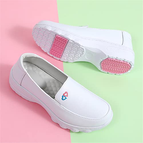 Nurse Shoes Women's Light and Comfortable Work Shoes Non-Slip Nursing Shoes Leather Lefu Shoes3