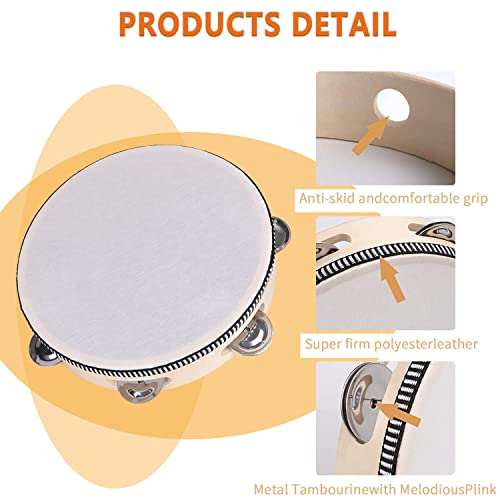 Norhogo Hand Held Tambourine Drum, tambourine, tambourines for adults professional mini tambourine, tambourine bells - Image 3