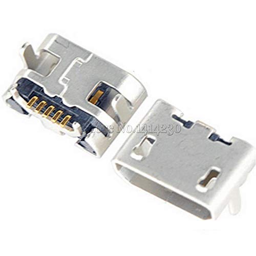 Connectors 500Pcs Ox Horn Micro USB 5pin USB Female Socket Brimless DIP for Charging