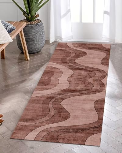 Tapis de couloir lavable marron pour protéger vos sols avec style