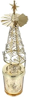 FRCOLOR Rotary Candle Holder Spinning Candleholder: Christmas Tree Rotating Candle Holder Xmas Votive Candle Holder Table Centerpieces For Xmas Wedding Party Golden