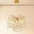 KVTOEP Modern Crystal Tree Branches Chandelier, 18in Gold 6 Lights Large Ceiling Hanging Light for Dining Room, Round Raindrop Pendant Light Fixture