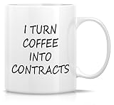 Retreez Funny Mug - I Turn Coffee Into Contracts 11 Oz Ceramic Coffee Mugs - Funny, Sarcasm, Sarcastic, Motivational, Inspirational birthday gifts for friends, coworkers, siblings, dad or mom.