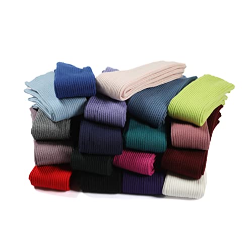 HUIOP Meias femininas de salto aberto, joelho alto, polainas, malha nervurada para ioga, balé, dança