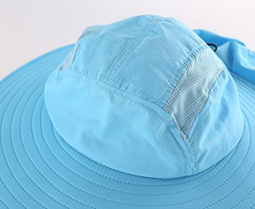 Image of Home Prefer UPF 50+ Mens Wide Brim Fishing Hat with Neck Flap Sun Hat for Men Women Sun Protection Cap