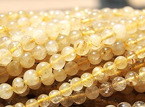 Quartz Rutilé Doré perles rondes 4.5mm pierre naturelle création bijoux DIY