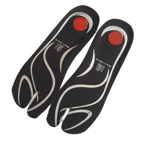 Tabi Split Toe Genuine Leather Insoles – Handmade Orthopedic Footbed with Gel Heel Cushion, Fits EU 36–37 / US Women 5.5–6.5 (23.5 cm – 9.25