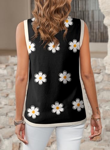 Image of Dokotoo Womens Summer Tops 2026 Casual Striped Color Block High Neck Tank Top Loose Knit High Low Sleeveless Shirts Blouses