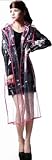 City Block Bearcat Transparent with Colorful Edge Fashion Raincoat (Rose Red)