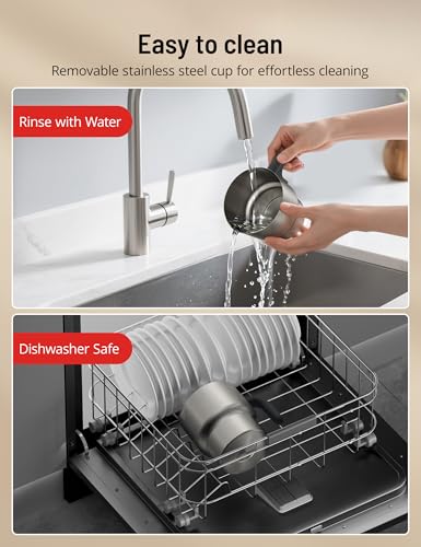 Image of Milk Frother and Steamer, PARIS RHONE 4 in 1 Detachable Milk Steamer, 500ml Hot Chocolate Maker and Milk Warmer with Hot & Cold Foam, Dishwasher Safe, All Stainless Steel