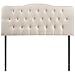 Modway Annabel Tufted Button Linen Fabric Upholstered Queen Headboard in Ivory
