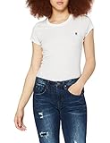Rundhalsausschnitt G-STAR RAW Damen T-Shirt Eyben Slim R TWmn S/S, Weiß (White 110), 40 (Herstellergröße:L)