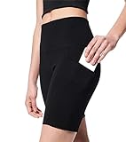 Andrew Marc Sport Women's Bike Short, Regular and Plus Sizes, Black with Pockets, Large