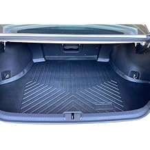 Cargo Liner - Trunk Mat for Lexus ES350 ES300h ES250 2019-2025 Weather-Resistant Trunk Mats for Cars with Raised Lip Non-Slip Car Trunk Mat Rubber Laser Pre-Cut Design