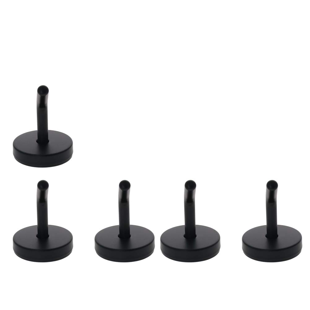 Mromax Black 5 Pieces 50Mm Height Stainless Steel Elephant Nose Wall-Mount Robe Hook Coat Hook Towel Wall Hook
