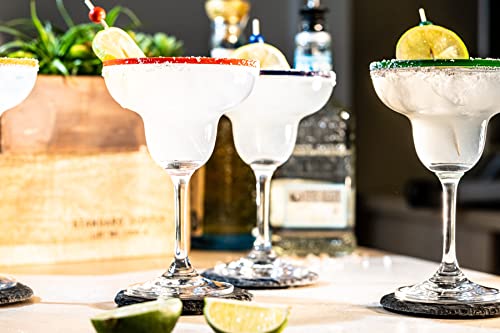 Glassique Cadeau 10 Oz Margarita Cocktail Glasses + Colorful Party Rims thumb #8
