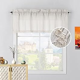 Beda Home Tassel-Linen-Textured-Swag-Curtain-Valance...