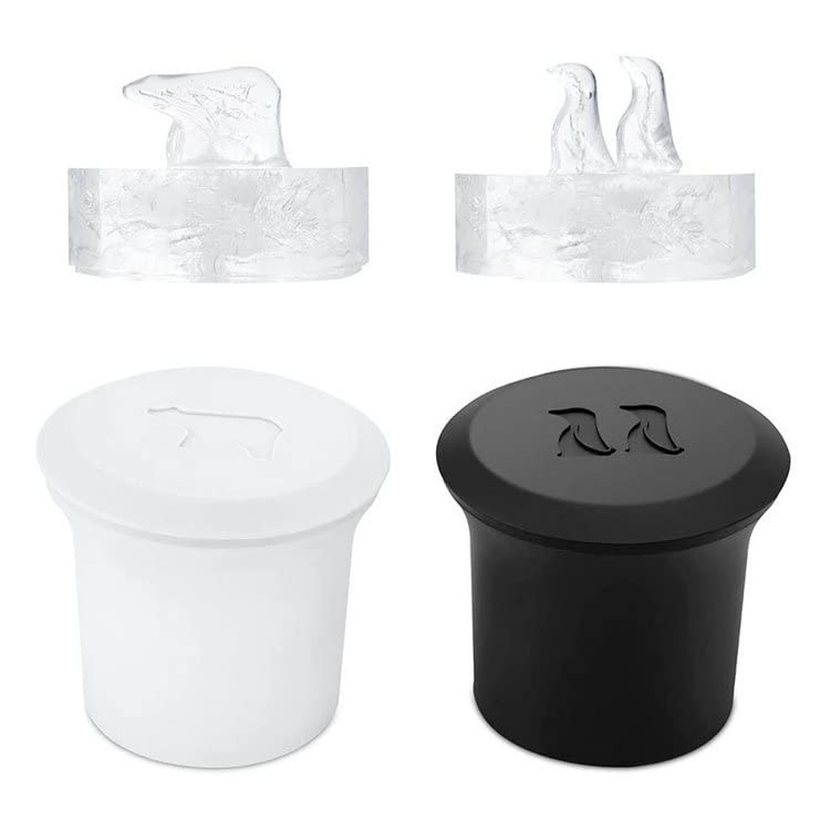 Moldes de silicona para cubos de hielo pingüino y oso polar 2 piezas miniatura 5