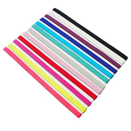 12Pcs Sports Headbands Slim Hairband,Elastic Anti-slip,Thin Skinny Bands with Silicone Lined Sweatband for Women and Men,Headband for Athletics,Yoga,Golf,Running,Soccer,Jogging, Workout and More
