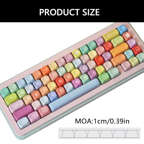 Juego de teclas PBT de 132 piezas coloridas con patrón sublimado en 5 superficies 5