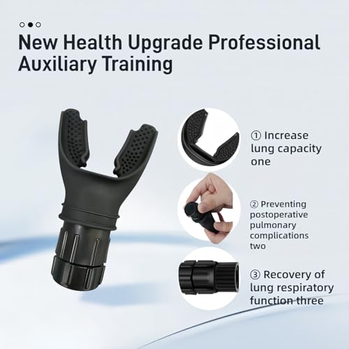 Portable Lung Capacity & Ab Trainer - Adjustable Resistance Breathing Exerciser for Core Strength, Swimming, Martial Arts | Medical-Grade Silicone, Compact Design with Flow Control Valve (Black)
