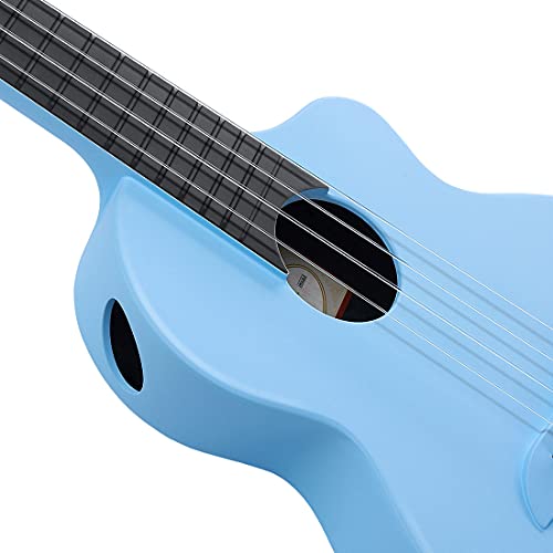 Rosen Concert Ukulele 23 Inch Carbon Fiber Travel Ukelele For Adult Kids Beginners Kit With All Accessories Case, Tuner, Strap, Capo, Strings, Cleaning Cloth, Picks, Ukulele Book(Blue) #TOP2