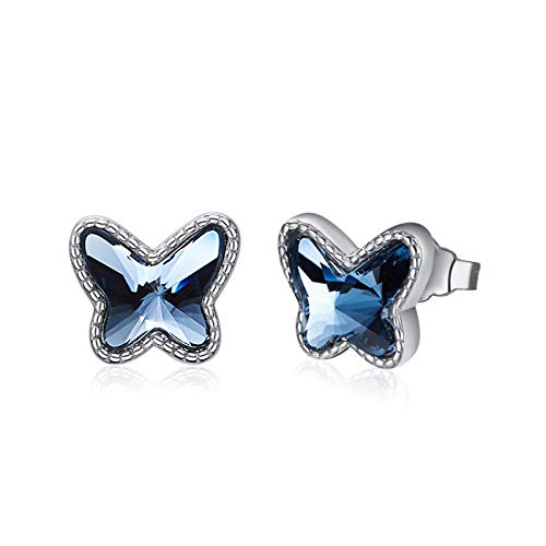 Boucles d'oreilles papillon argent 925 hypoallergéniques pour oreilles sensibles