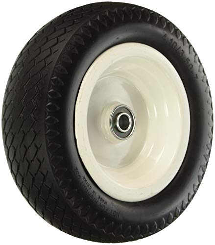 TruePower 10" 4.10/3.50-7 PU Flat Free Tire on Wheel, 2.25" Offset Hub, Both 5/8" & 3/4" Bearings and Spacers