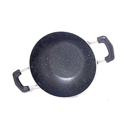 G&D Aluminum Nonstick Cookware Flat-Bottom Wok Deep Fry Kadai Non-Stick Deep fry pan Kadhai Frying pan Karai for Frying Cooking Main Image