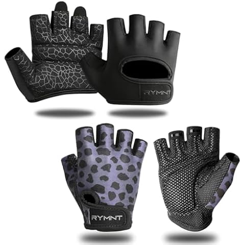 RYMNT Workout Gloves, Short Exercise Gloves Large 2 Pairs Cover