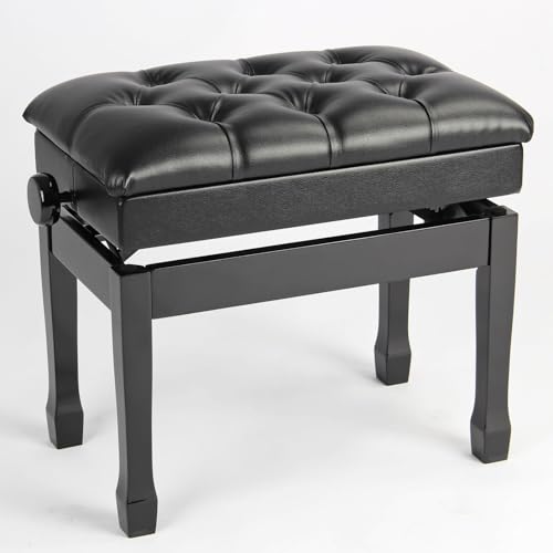 Tabouret de piano réglable en hauteur avec coffre de rangement