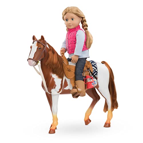 Our Generation- Pinto 20" Trail Riding Horse For 18 Inch Dolls - Toy Horse, Dolls, Clothes & Accessories For Girls 3 Years & Up…, Brown & White (Bd38017C1Z) #TOP3