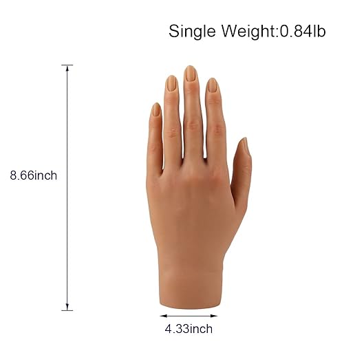 Miniatura 5 de Mano de práctica de silicona para uñas acrílicas manos falsas para practicar uñas postizas mano de maniquí para práctica de uñas y arte de uñas